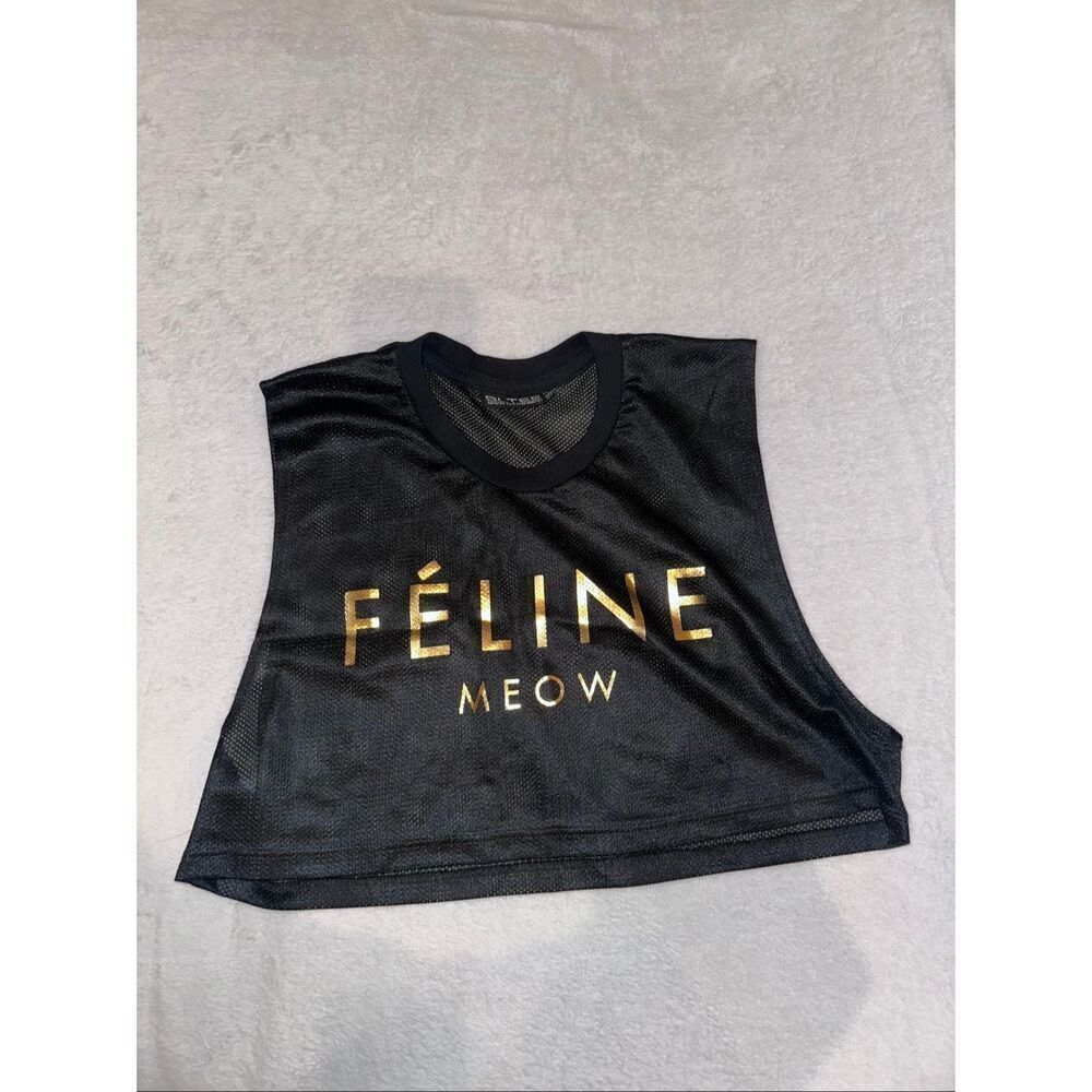 BLTEE SIZE S Feline meow net cropped top